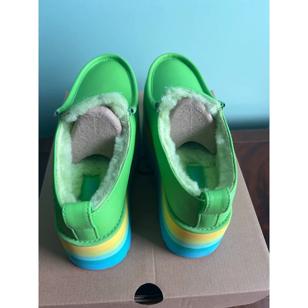 UGG Urseen Platform Green All Gender‎ M11/W12 Rainbow Festival Shoes NEW